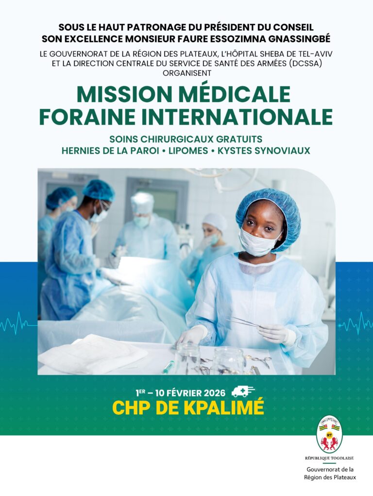 Soins chirurgicaux gratuits: Une mission médicale foraine internationale s’installe à Kpalimé