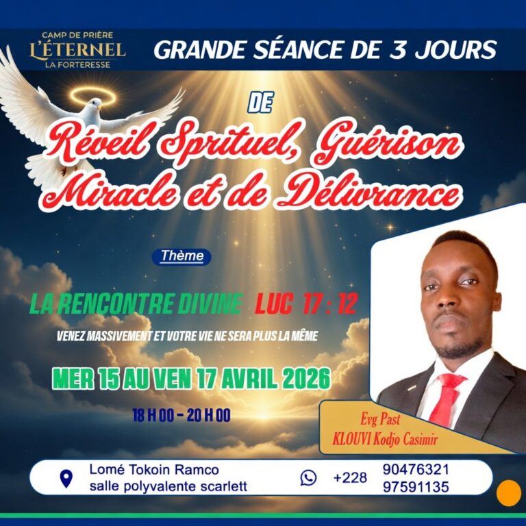 « La rencontre divine » : Trois jours de réveil spirituel annoncés à Lomé