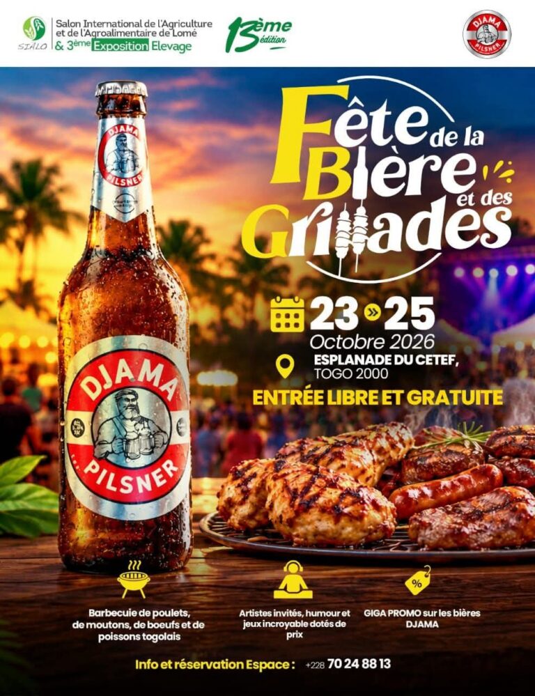 Fête de la bière et des Grillades à Lomé : Un événement inédit qui s’annonce avec DJAMA